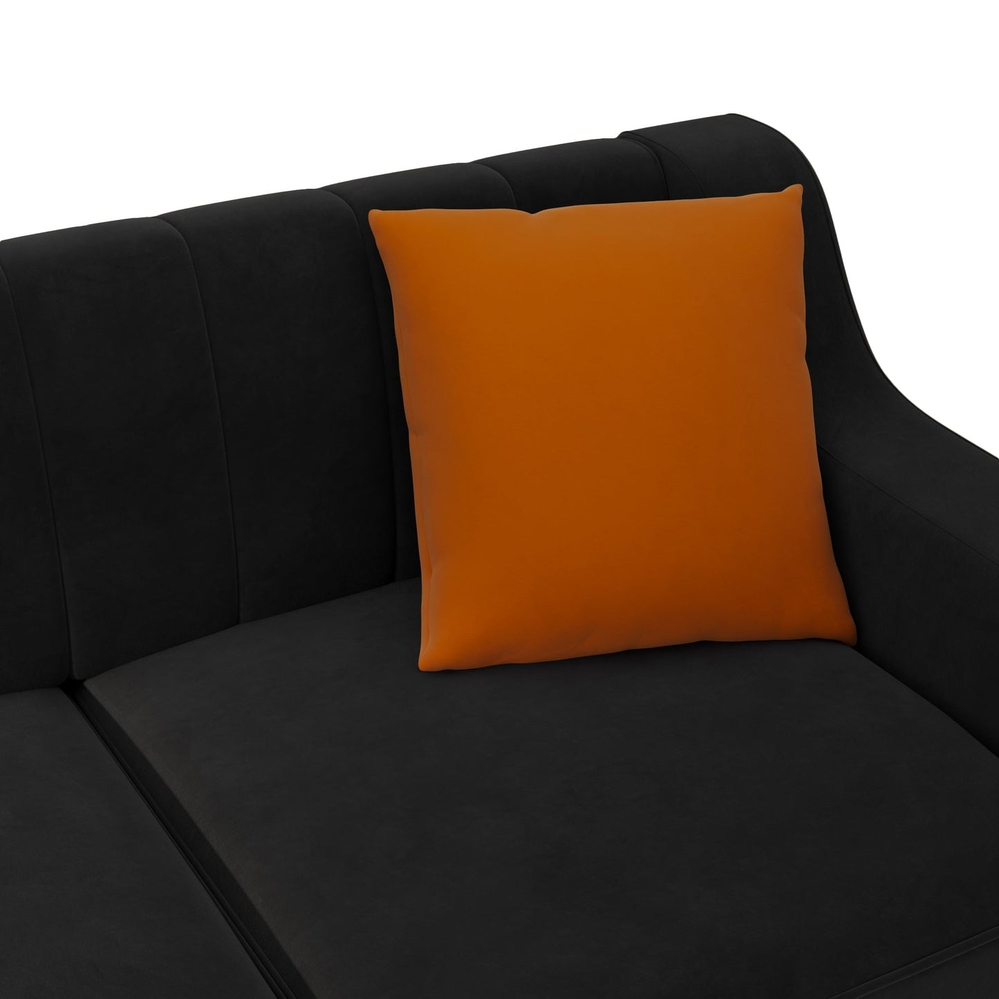 Modern 81.89 Velvet 3-seater Sofa with Gold Accents and Plush Cushions for Living Room