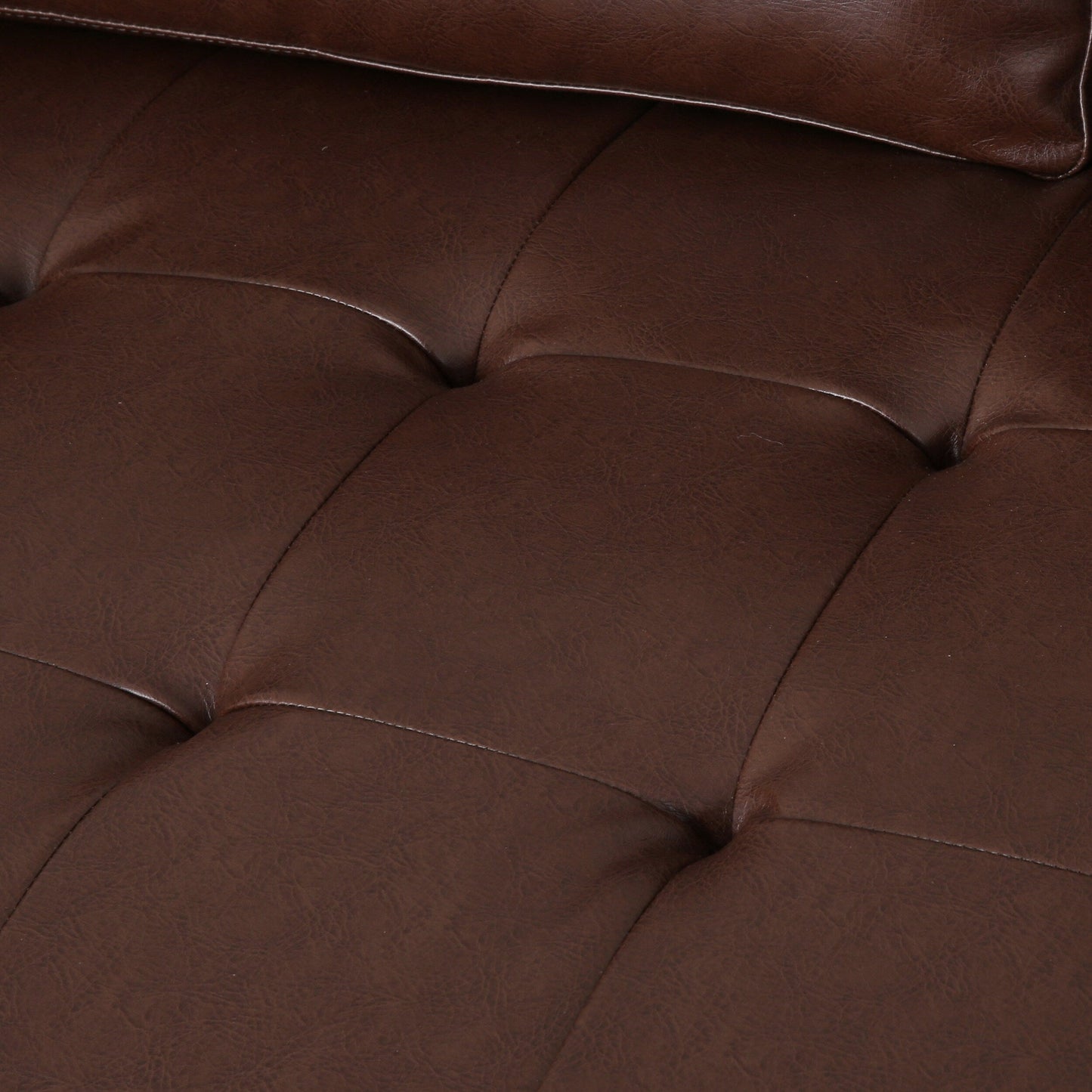 Modern 82.25 Faux Leather 3-Seater Sofa with Wood Legs