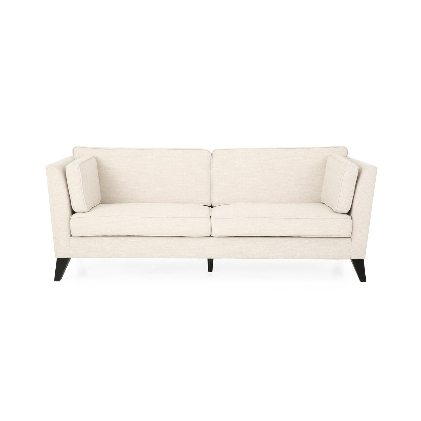 Modern 82.5 3-seater Sofa with Birch Wood Legs and Side Pillows for Living Room