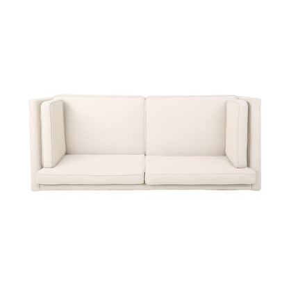 Modern 82.5 3-seater Sofa with Birch Wood Legs and Side Pillows for Living Room