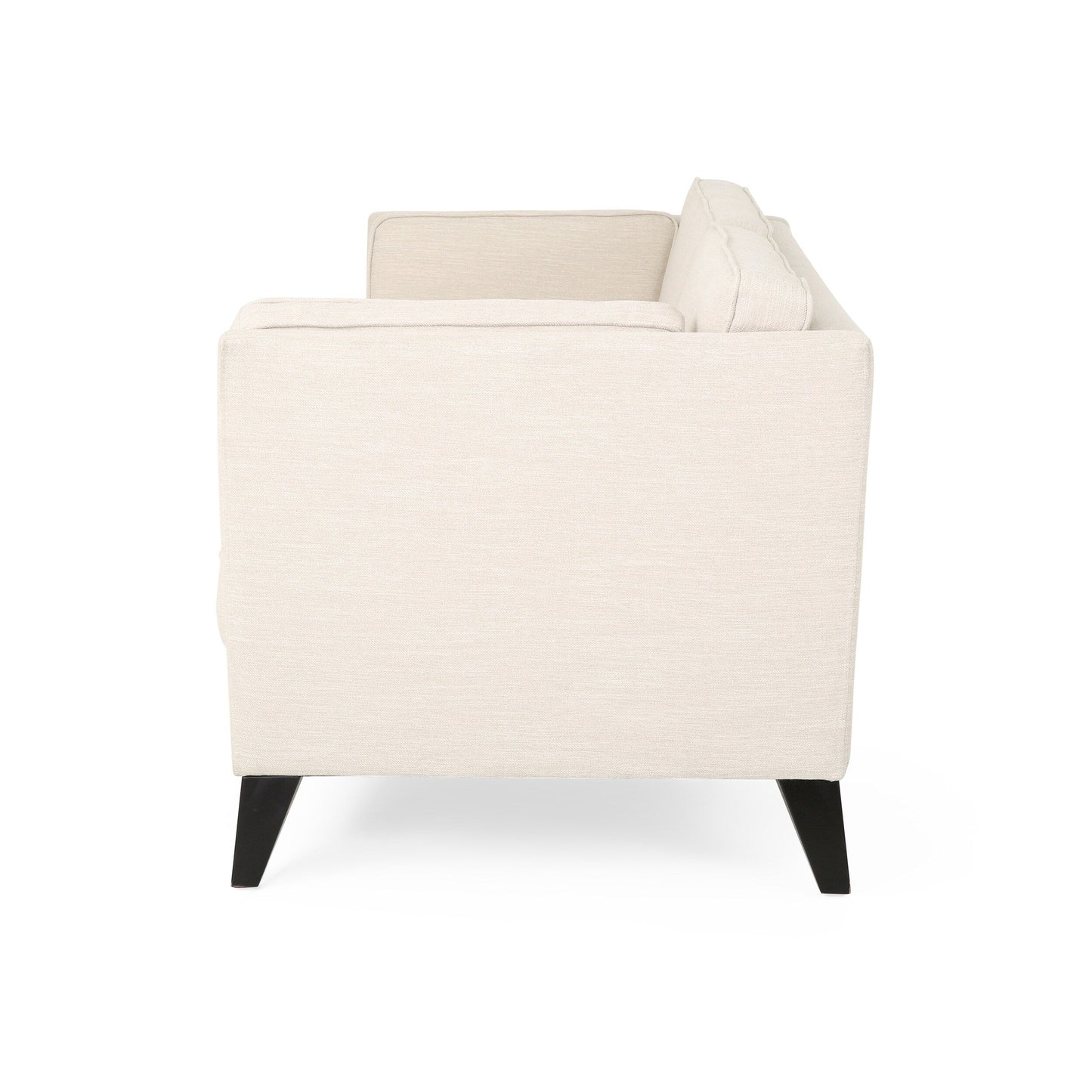 Modern 82.5 3-seater Sofa with Birch Wood Legs and Side Pillows for Living Room