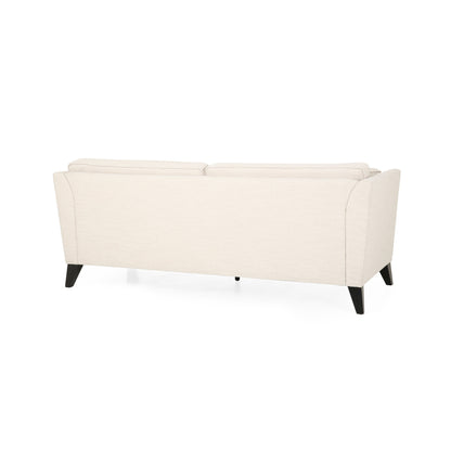 Modern 82.5 3-seater Sofa with Birch Wood Legs and Side Pillows for Living Room