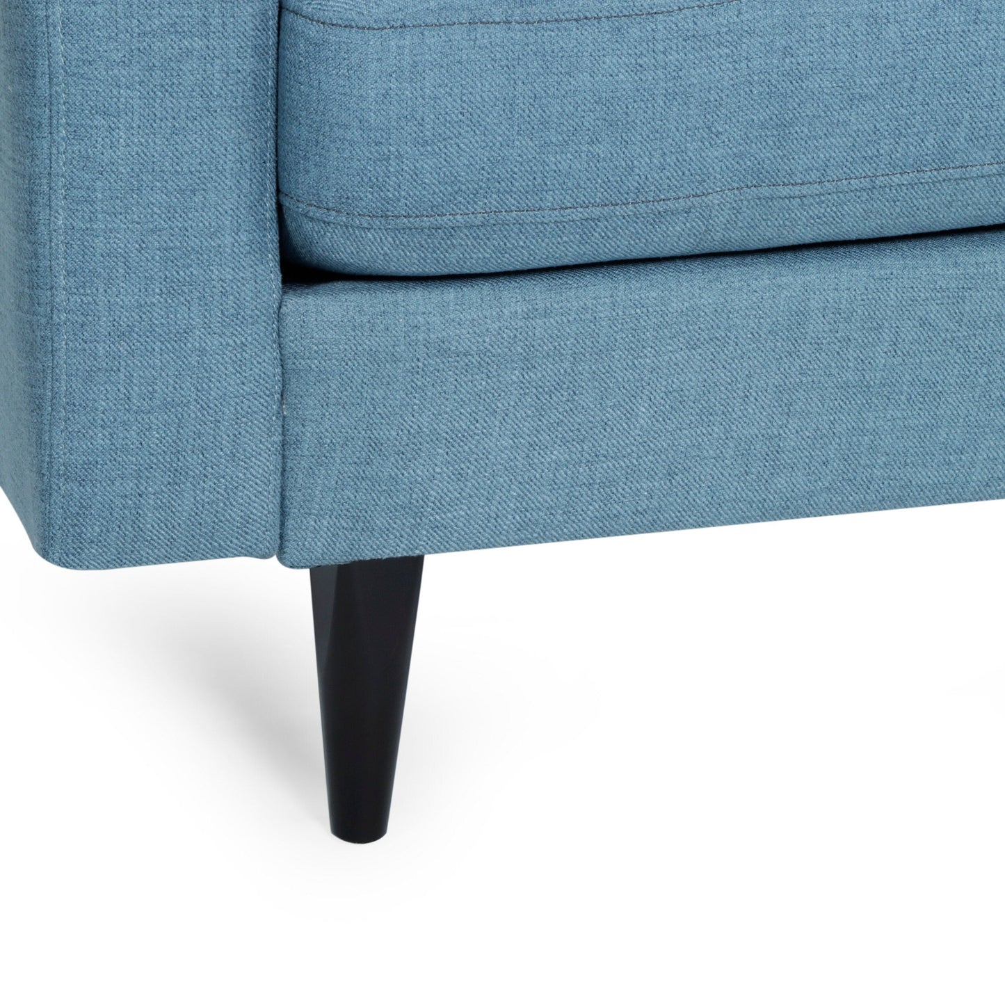 Modern 82.75 Button Tufted 3-seater Sofa with Birch Wood Legs for Living Room