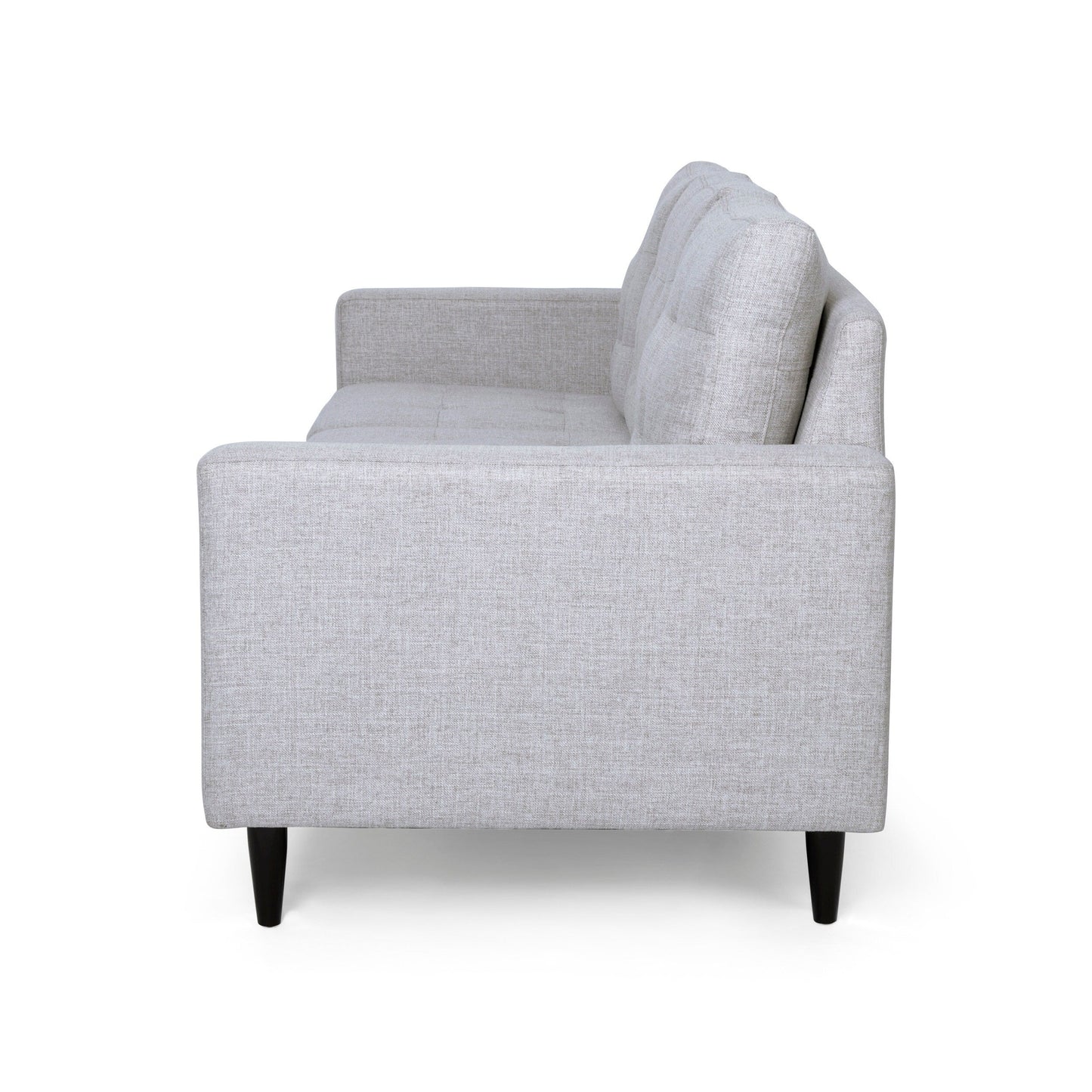 Modern 82.75 Button Tufted 3-seater Sofa with Birch Wood Legs for Living Room