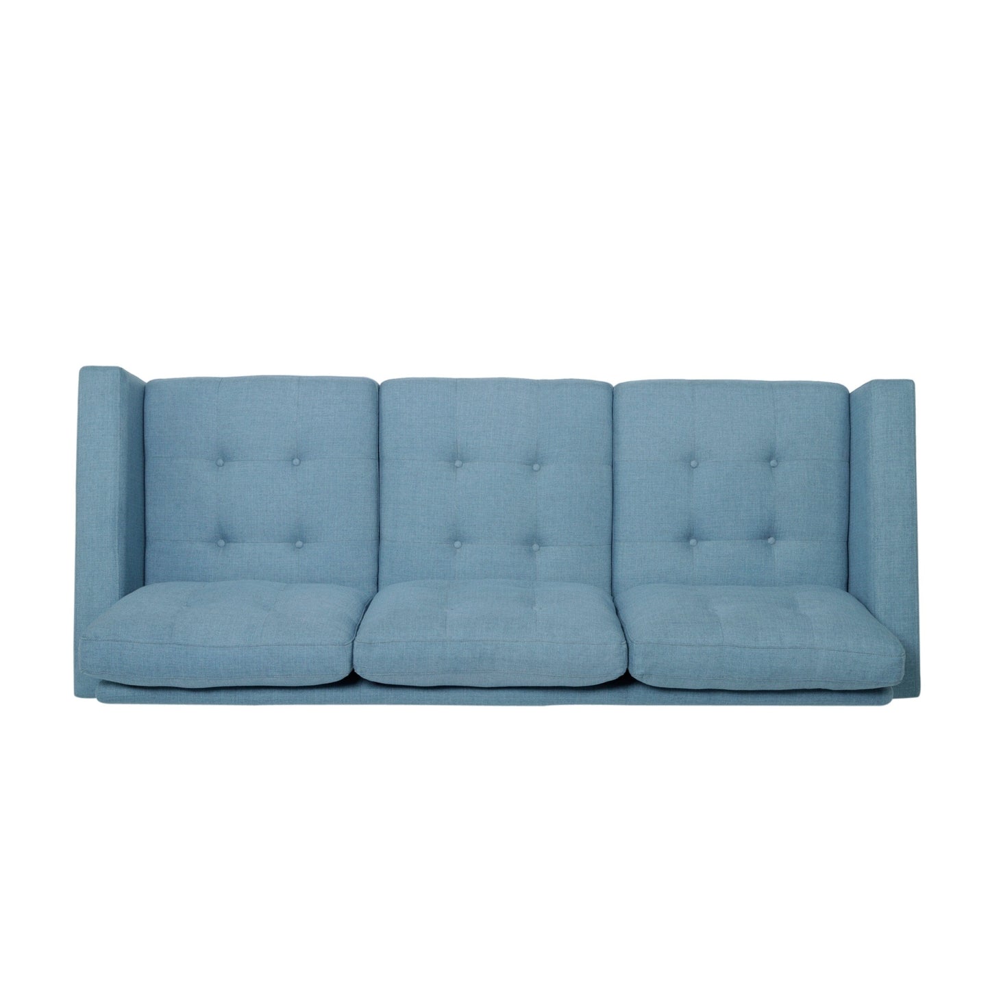 Modern 82.75 Button Tufted 3-seater Sofa with Birch Wood Legs for Living Room