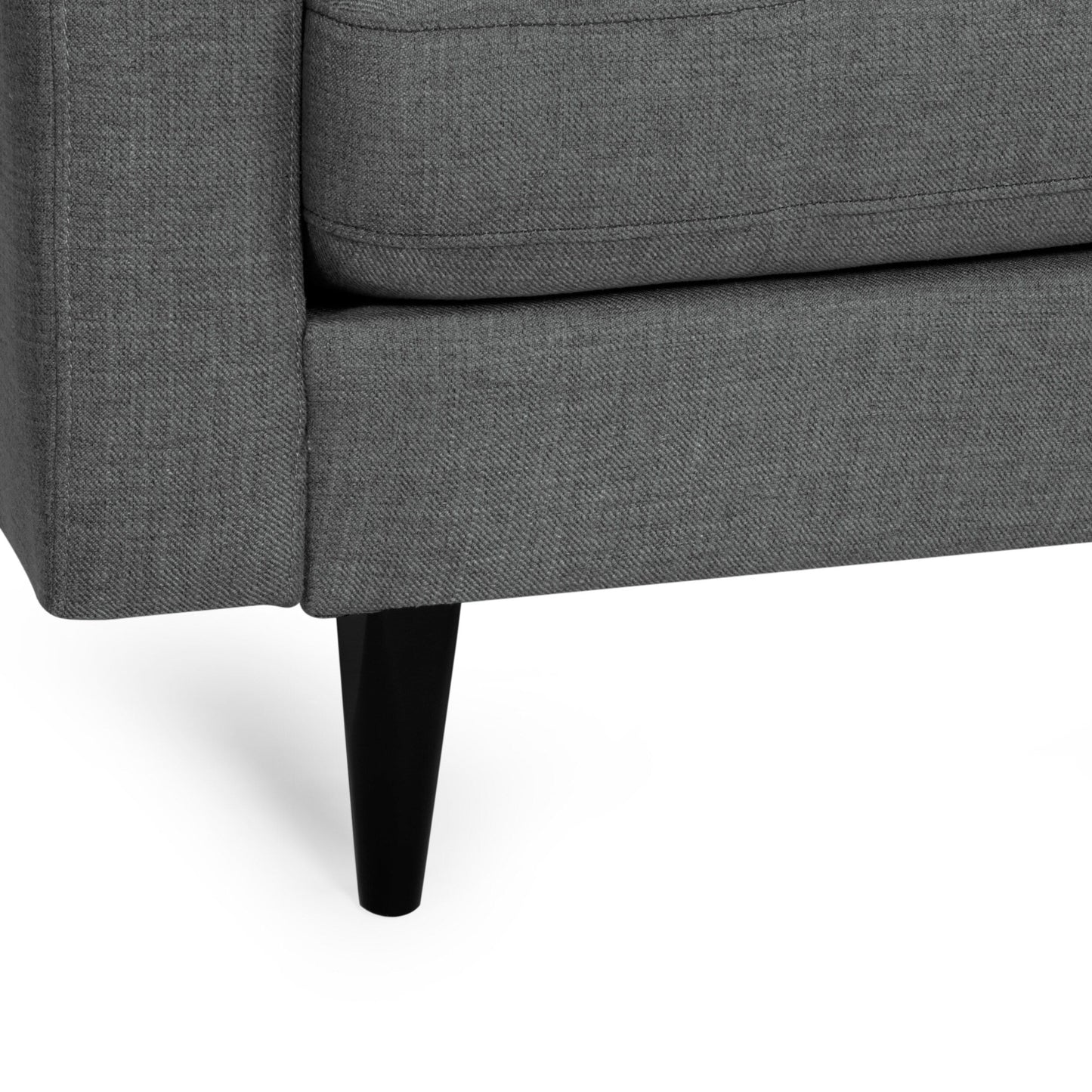 Modern 82.75 Button Tufted 3-seater Sofa with Birch Wood Legs for Living Room