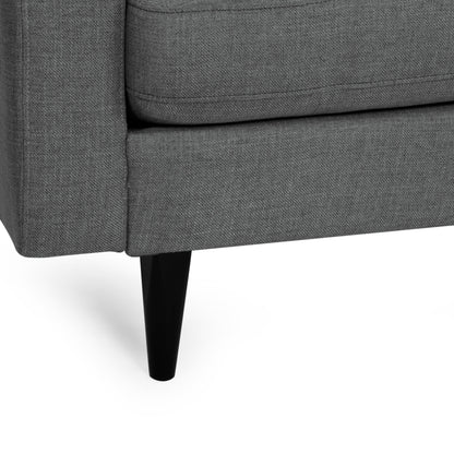 Modern 82.75 Button Tufted 3-seater Sofa with Birch Wood Legs for Living Room