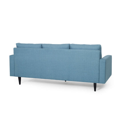 Modern 82.75 Button Tufted 3-seater Sofa with Birch Wood Legs for Living Room