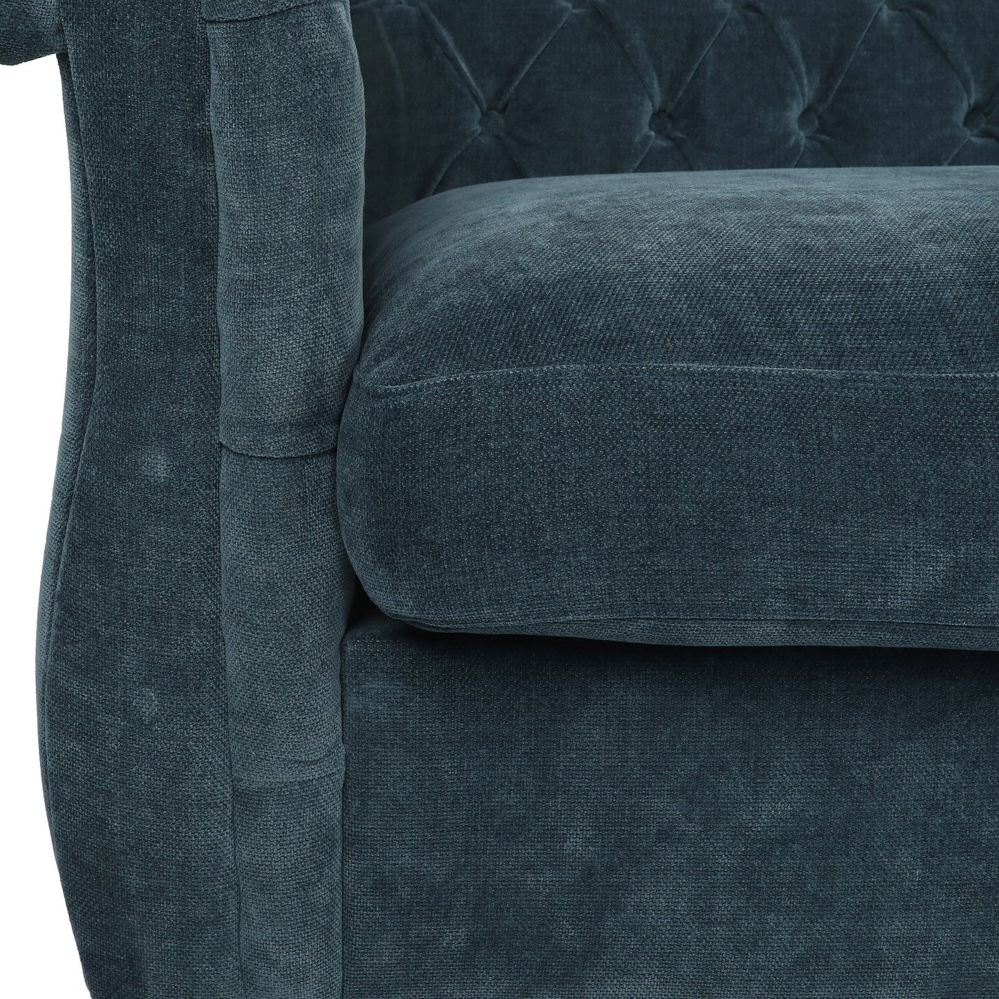 Modern 83.25 Button Tufted 3-seater Sofa with Wood Legs for Living Room