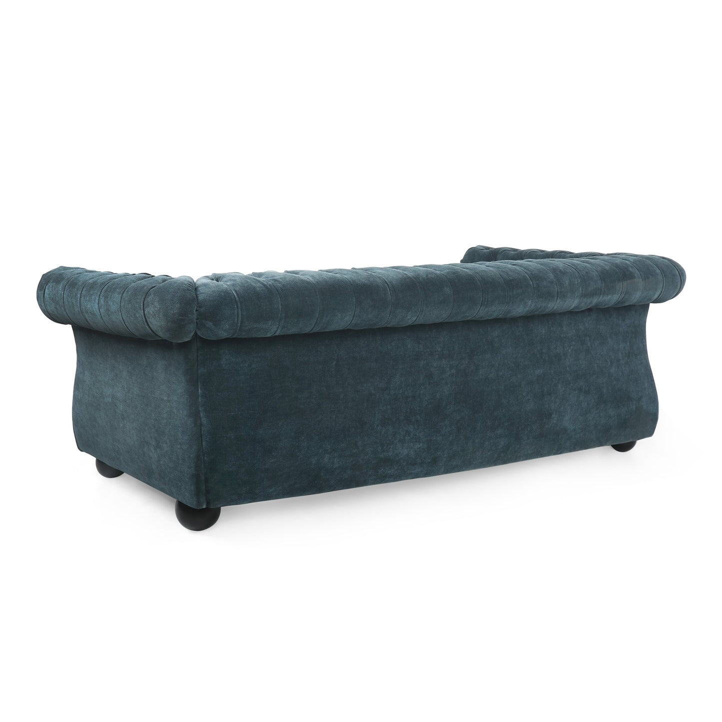 Modern 83.25 Button Tufted 3-seater Sofa with Wood Legs for Living Room
