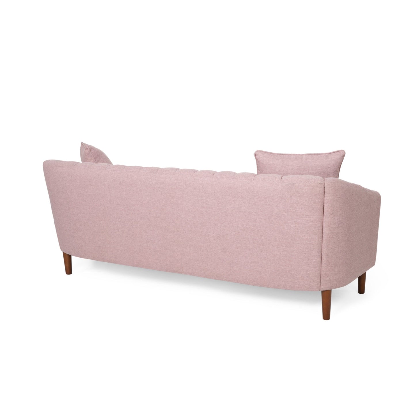 Modern 84.5 3-seater Sofa with Wood Legs and Pillows for Living Room