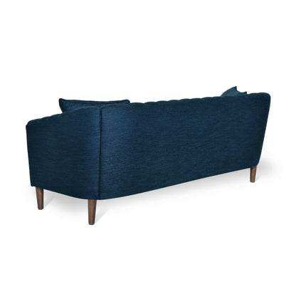Modern 84.5 3-seater Sofa with Wood Legs and Pillows for Living Room