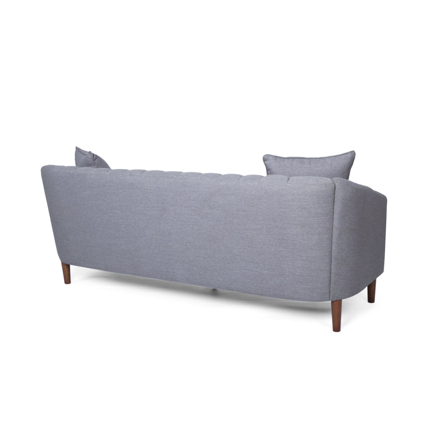 Modern 84.5 3-seater Sofa with Wood Legs and Pillows for Living Room