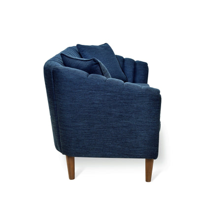 Modern 84.5 3-seater Sofa with Wood Legs and Pillows for Living Room