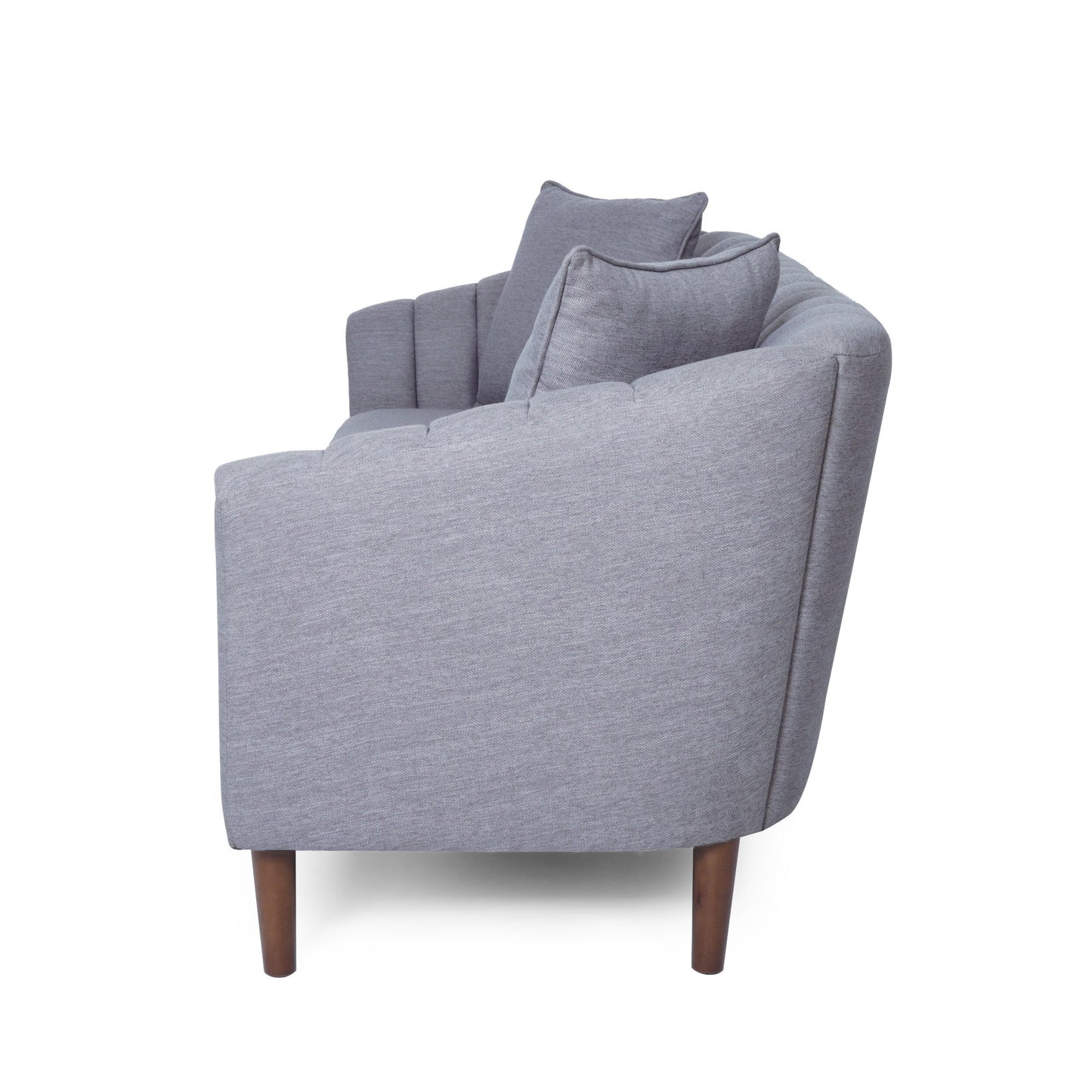 Modern 84.5 3-seater Sofa with Wood Legs and Pillows for Living Room
