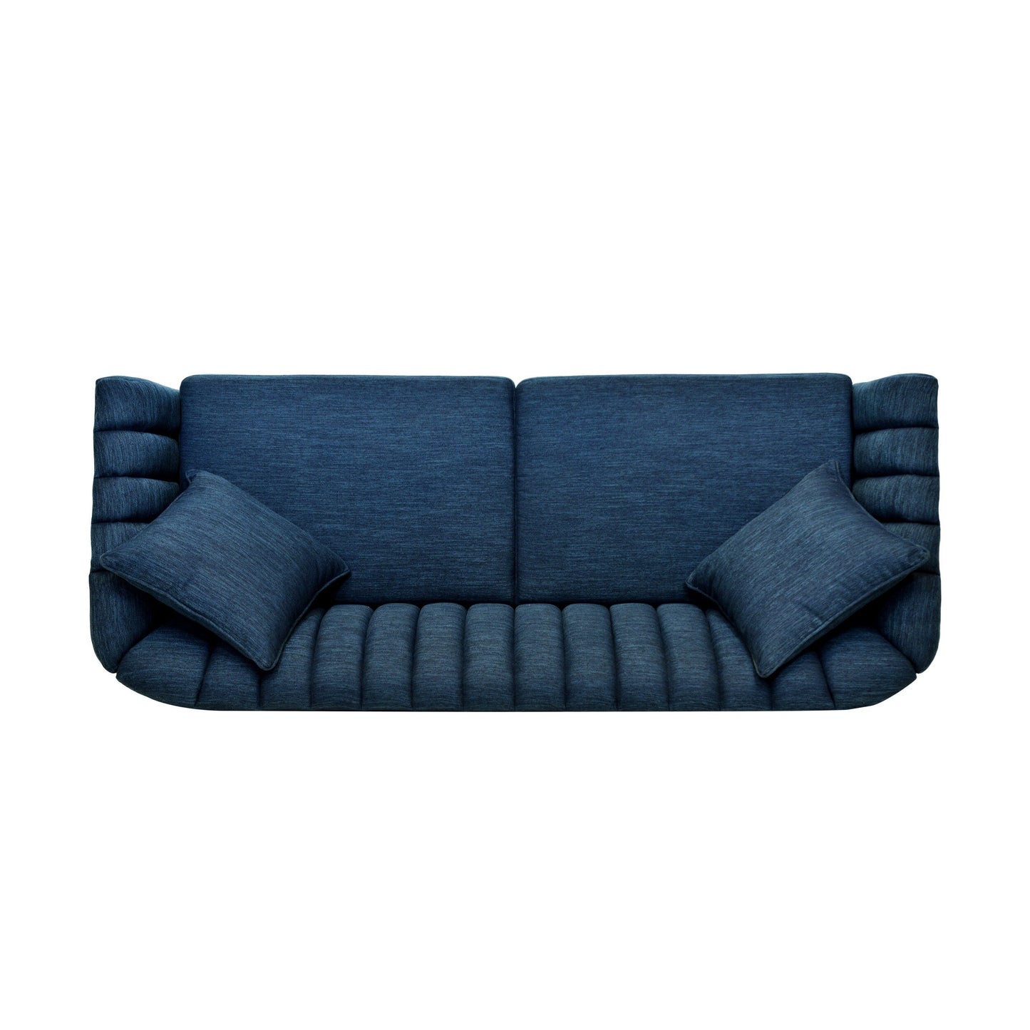 Modern 84.5 3-seater Sofa with Wood Legs and Pillows for Living Room