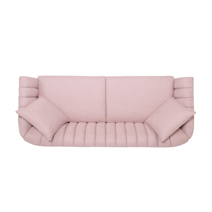Modern 84.5 3-seater Sofa with Wood Legs and Pillows for Living Room