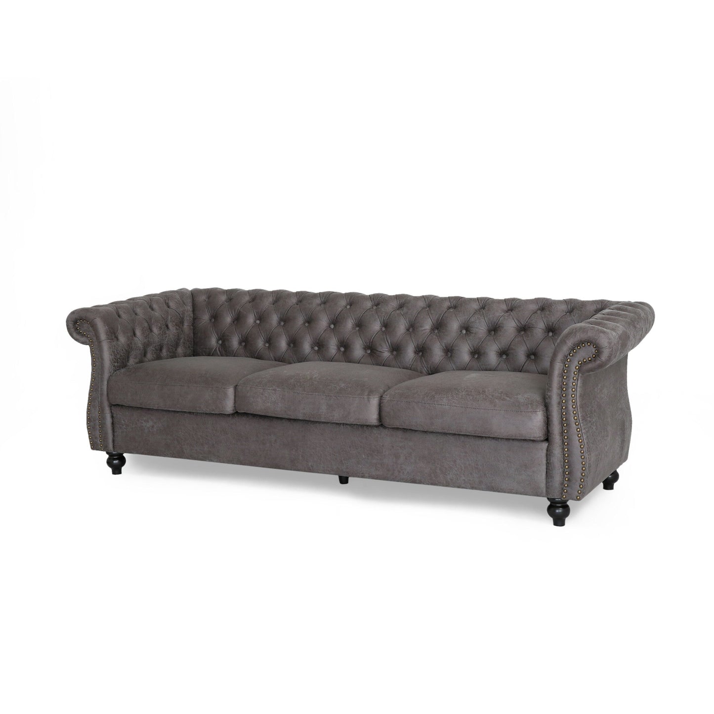 Modern 84.5'' Velvet 3 Seater Sofa with Generous Seating, Soft Upholstery, and Lightweight Construction