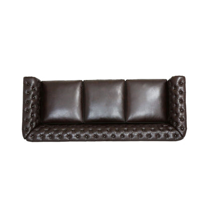 Modern 84.5'' Velvet 3 Seater Sofa with Generous Seating, Soft Upholstery, and Lightweight Construction