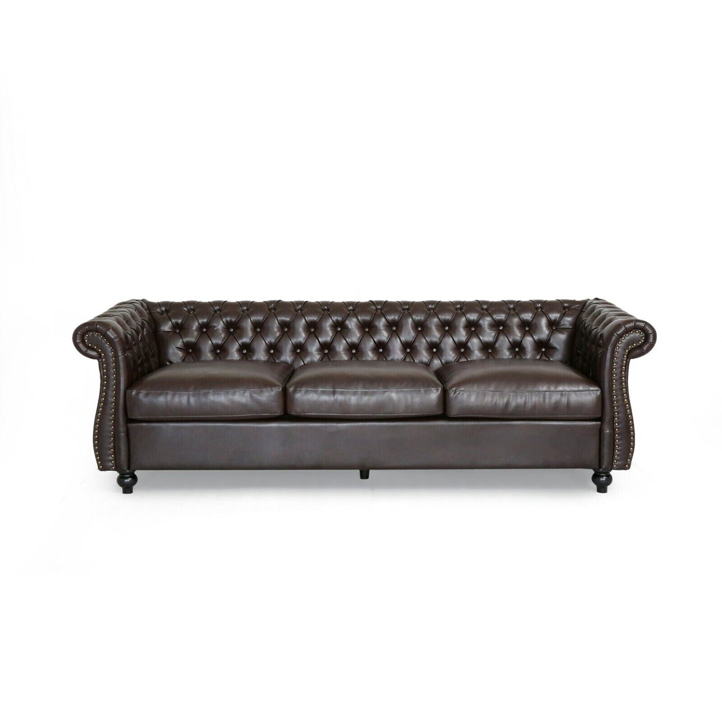 Modern 84.5'' Velvet 3 Seater Sofa with Generous Seating, Soft Upholstery, and Lightweight Construction