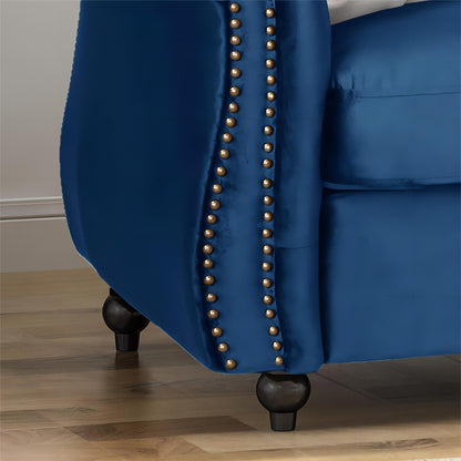 Modern 84.5'' Velvet 3 Seater Sofa with Generous Seating, Soft Upholstery, and Lightweight Construction