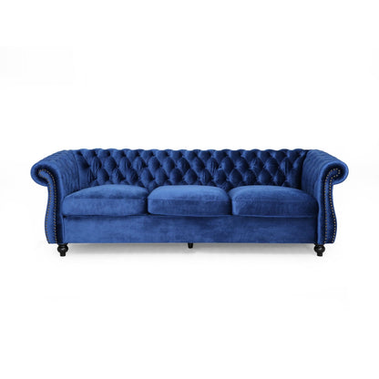 Modern 84.5'' Velvet 3 Seater Sofa with Generous Seating, Soft Upholstery, and Lightweight Construction