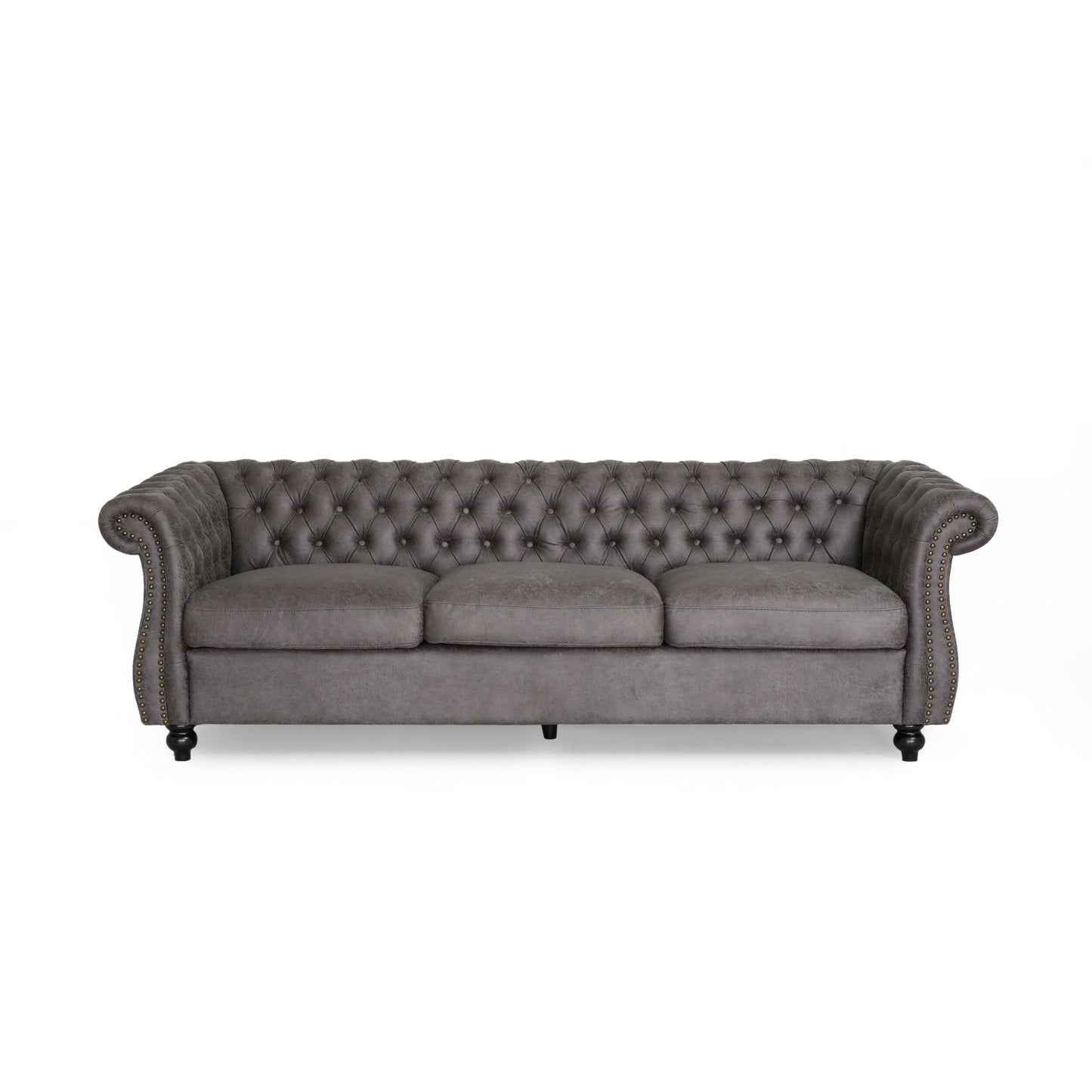 Modern 84.5'' Velvet 3 Seater Sofa with Generous Seating, Soft Upholstery, and Lightweight Construction