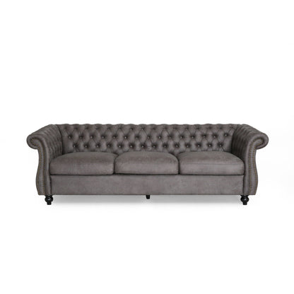 Modern 84.5'' Velvet 3 Seater Sofa with Generous Seating, Soft Upholstery, and Lightweight Construction