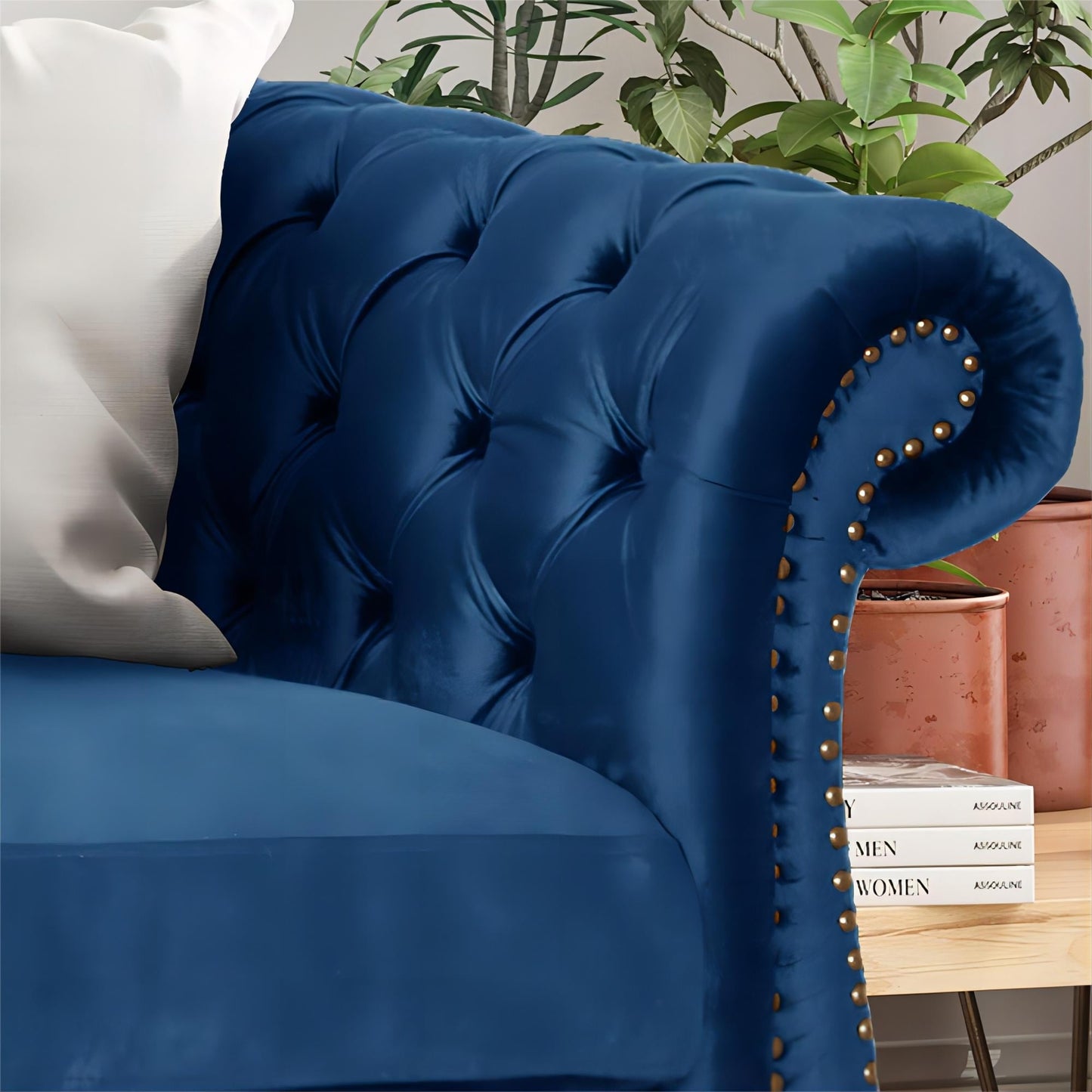 Modern 84.5'' Velvet 3 Seater Sofa with Generous Seating, Soft Upholstery, and Lightweight Construction