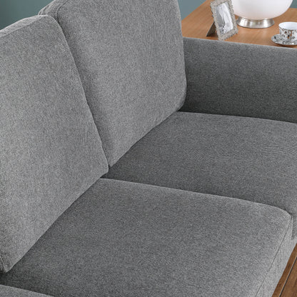 Modern 84.6 Chenille 3-seater Rolled Arms Sofa with Solid Wood Frame for Living Room