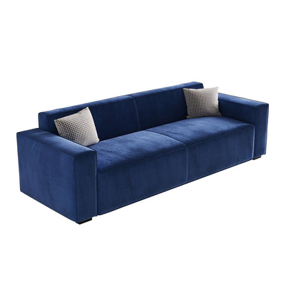 Modern 88.6 Chenille Loveseat Upholstered Sofa with 4 Solid Wood Legs and 2 Pillows for Living Room