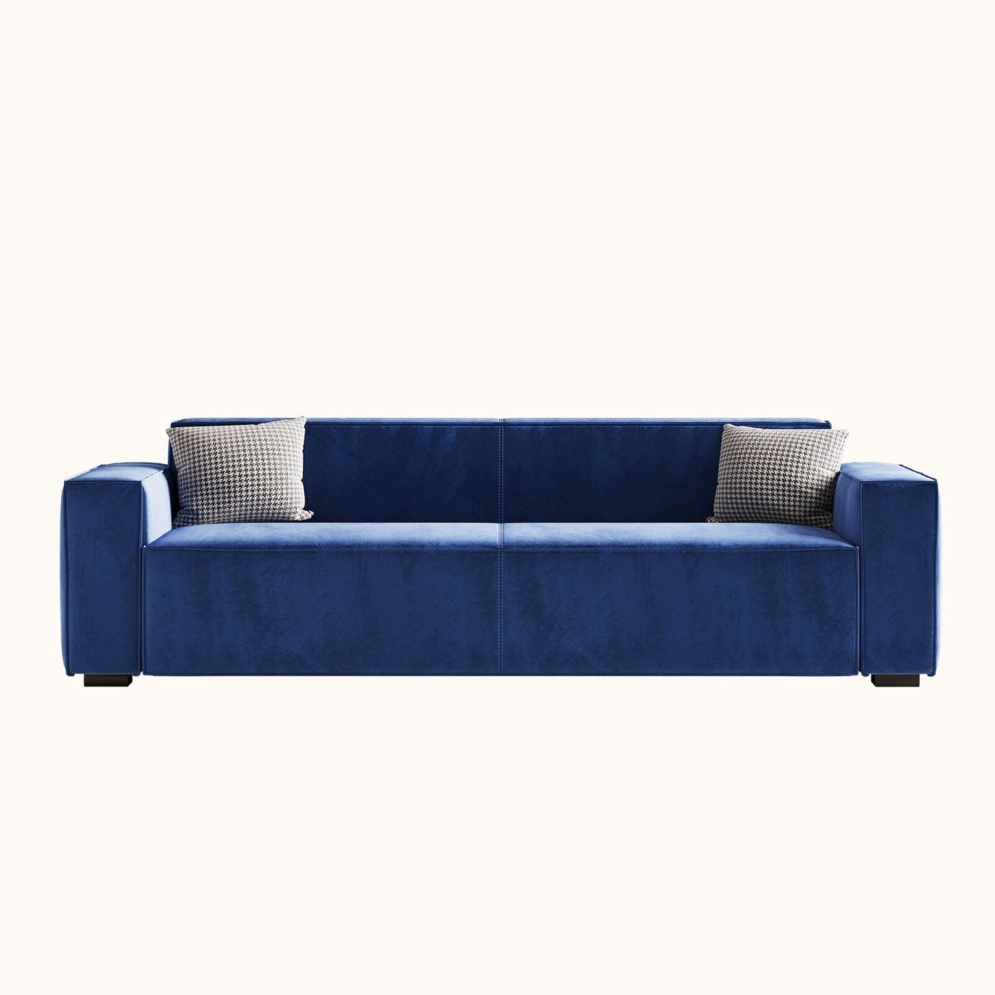 Modern 88.6 Chenille Loveseat Upholstered Sofa with 4 Solid Wood Legs and 2 Pillows for Living Room