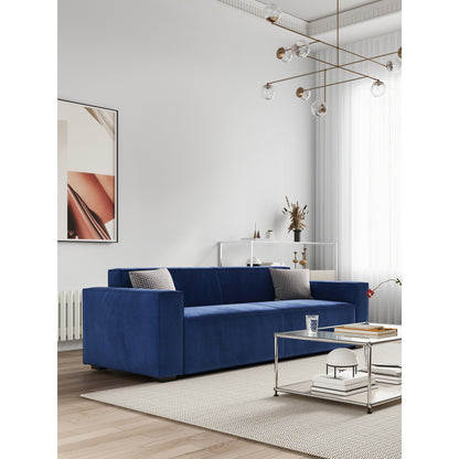 Modern 88.6 Chenille Loveseat Upholstered Sofa with 4 Solid Wood Legs and 2 Pillows for Living Room
