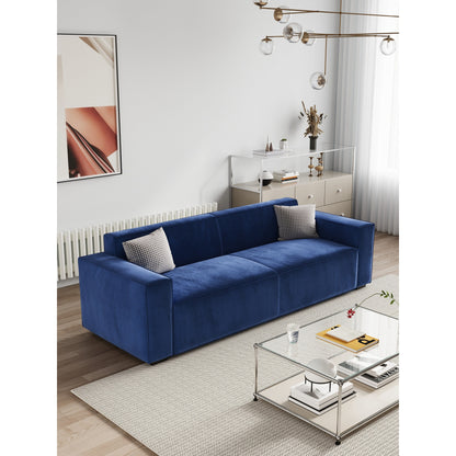 Modern 88.6 Chenille Loveseat Upholstered Sofa with 4 Solid Wood Legs and 2 Pillows for Living Room