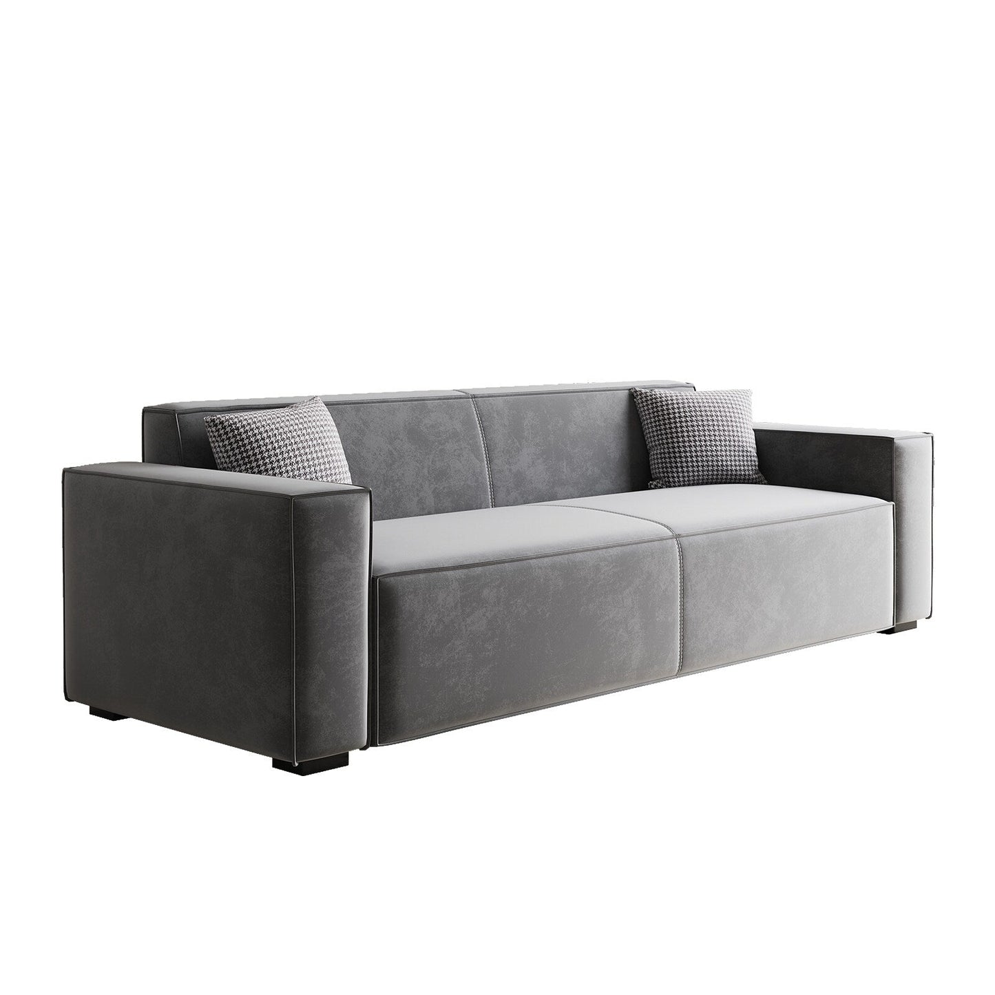 Modern 88.6 Chenille Loveseat Upholstered Sofa with 4 Solid Wood Legs and 2 Pillows for Living Room