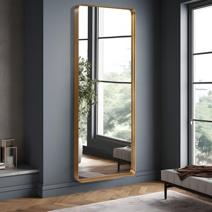 Modern Aluminum Alloy Wall-Mounted Rectangular Deep Mirror - 71*28