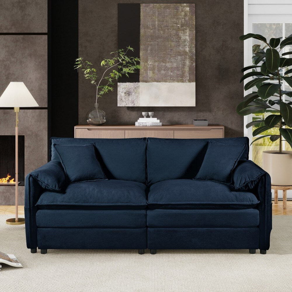 Modern Chenille 2-seater Comfy Deep Love-seat Sofa Couch for Living Room