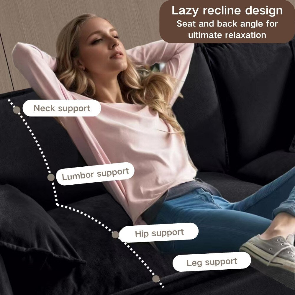 Modern Chenille 2-seater Comfy Deep Love-seat Sofa Couch for Living Room