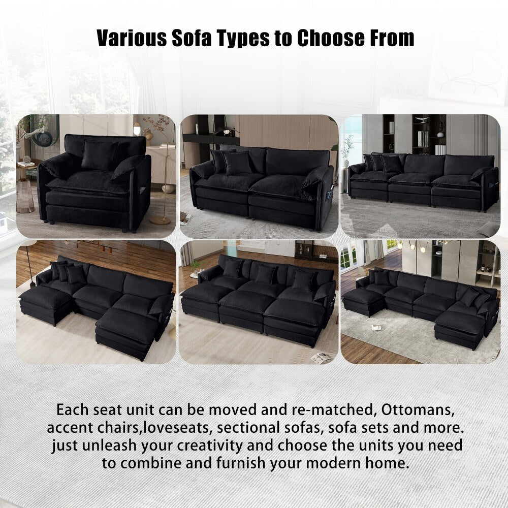 Modern Chenille 2-seater Comfy Deep Love-seat Sofa Couch for Living Room