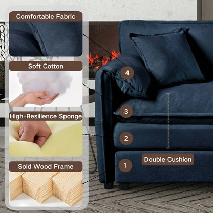 Modern Chenille 2-seater Comfy Deep Love-seat Sofa Couch for Living Room
