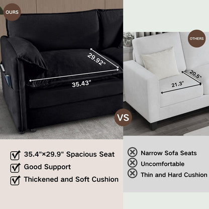Modern Chenille 2-seater Comfy Deep Love-seat Sofa Couch for Living Room