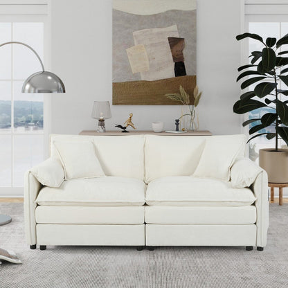 Modern Chenille 2-seater Comfy Deep Love-seat Sofa Couch for Living Room