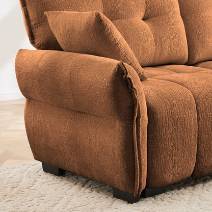 Modern Chenille Fabric 2-Seater Sofa with Ottoman