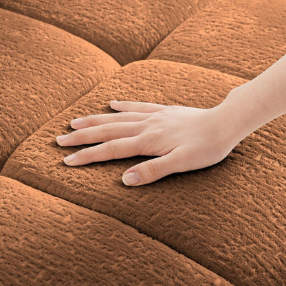 Modern Chenille Fabric 2-Seater Sofa with Ottoman