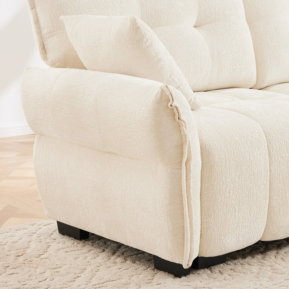 Modern Chenille Fabric Upholstery Two-Seater Sofa