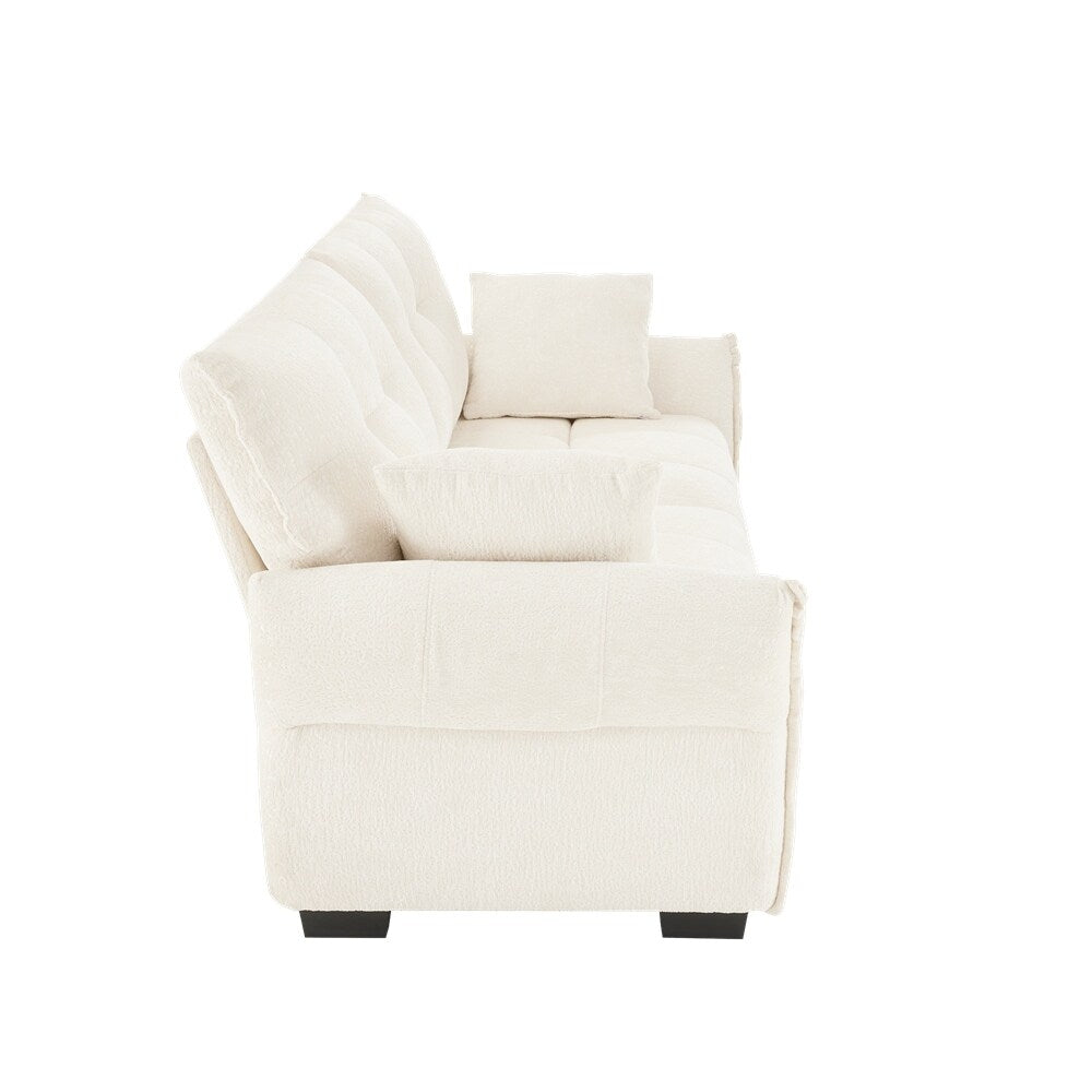 Modern Chenille Fabric Upholstery Two-Seater Sofa