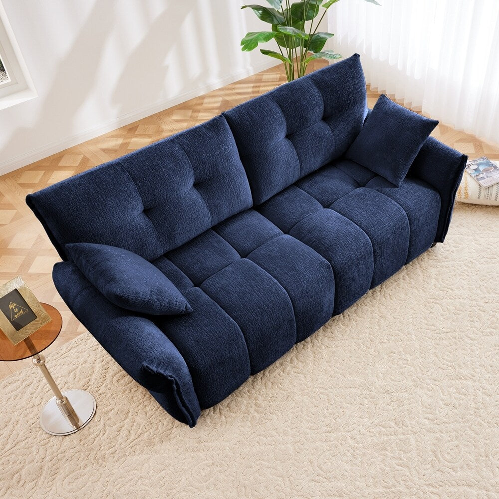 Modern Chenille Fabric Upholstery Two-Seater Sofa