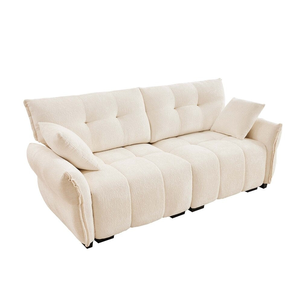 Modern Chenille Fabric Upholstery Two-Seater Sofa