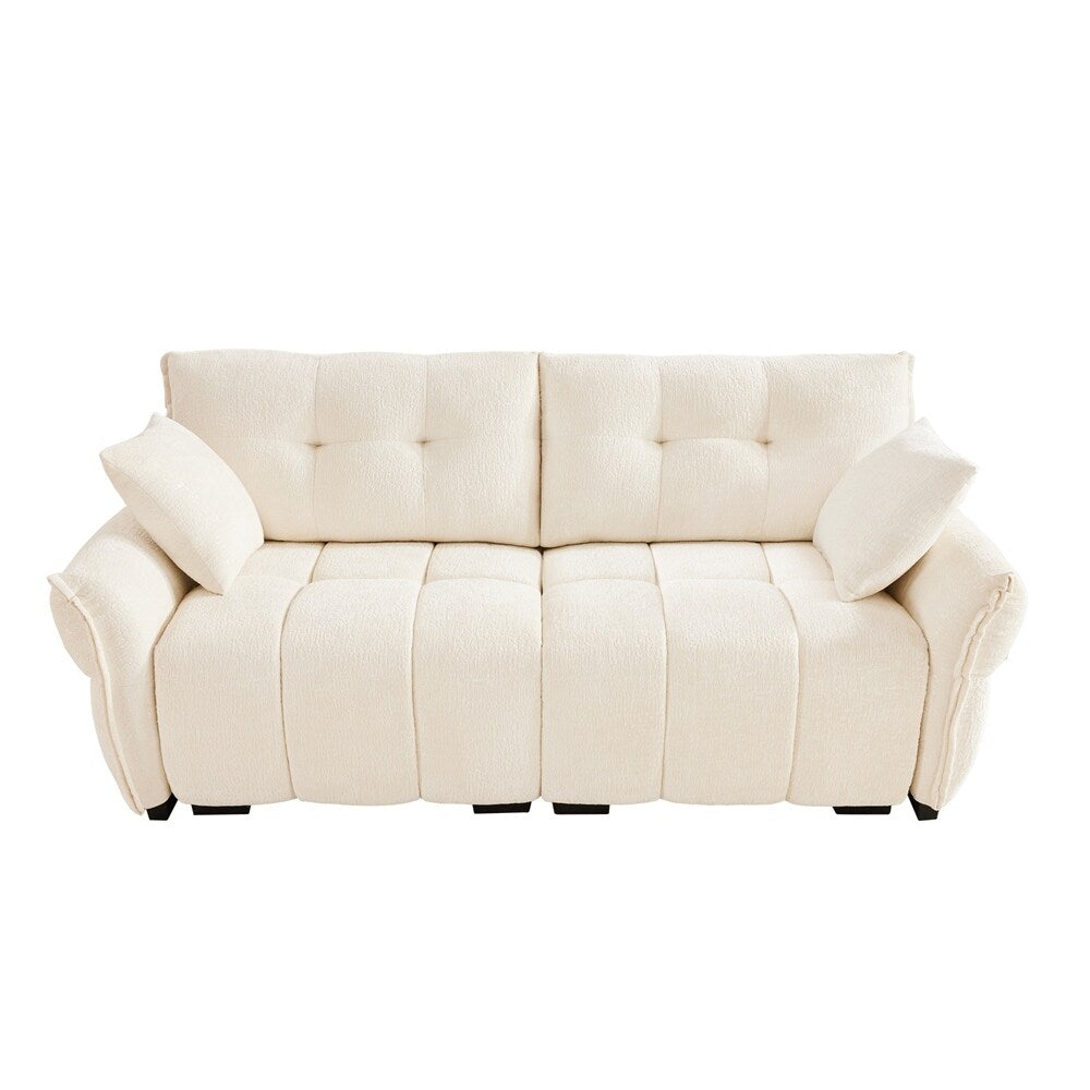 Modern Chenille Fabric Upholstery Two-Seater Sofa