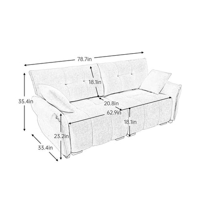 Modern Chenille Fabric Upholstery Two-Seater Sofa